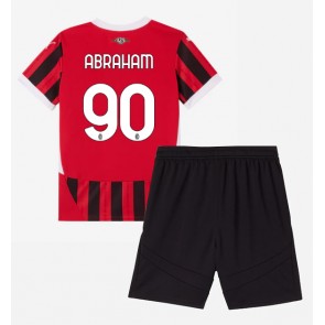 Billiga AC Milan Tammy Abraham #90 Hemmatröja Barn 2024-25 Kortärmad (+ Korta byxor)